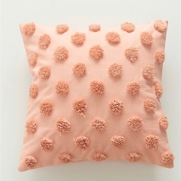 Luxury Home | Boho Chic Blush Pink Tufted Polka Dot Throw Pillow Cover - Picture 2 of 9